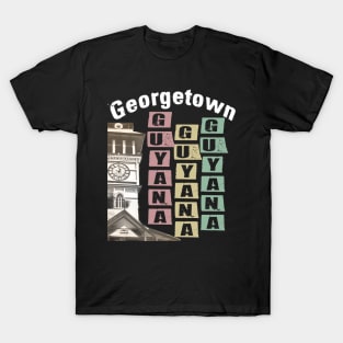 Georgetown, Guyana flag color letters Design T-Shirt